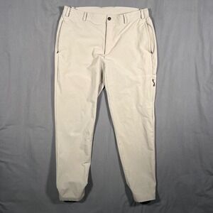 Mack Weldon Radius Flex Jogger Pants Mens Large Beige Performance Stretch Chino